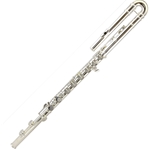 TJBASS Trevor James Bass Flute, Silver-Plated, Sterling Silver Lip Plate & Riser, Soldered Toneholes, Case
